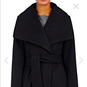 Barney’s New York Black Melton Wrap Coat